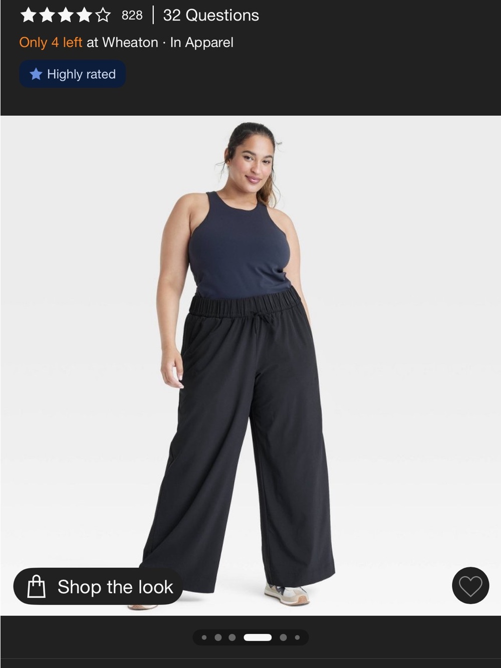 all in motion Black high rise wide leg pant
